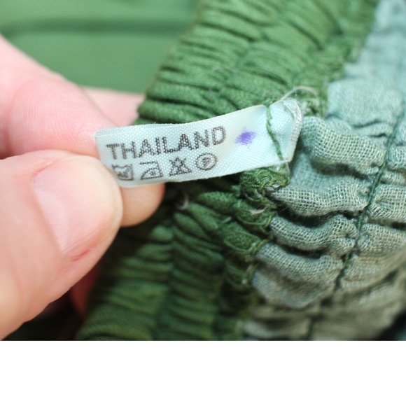 Green Smocked Convertible Maxi Skirt Strapless Dress Boho Small Medium - Picture 6 of 7